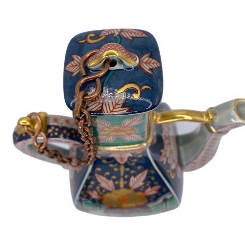 林九郎 水差し 染錦牡丹流水文