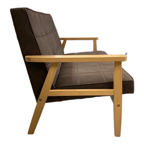 佐藤産業　2人掛けソファー ブラウン×ナチュラル  合皮