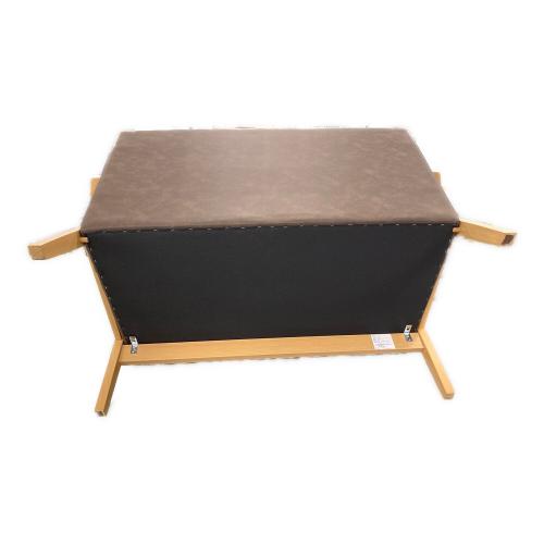 佐藤産業　2人掛けソファー ブラウン×ナチュラル  合皮