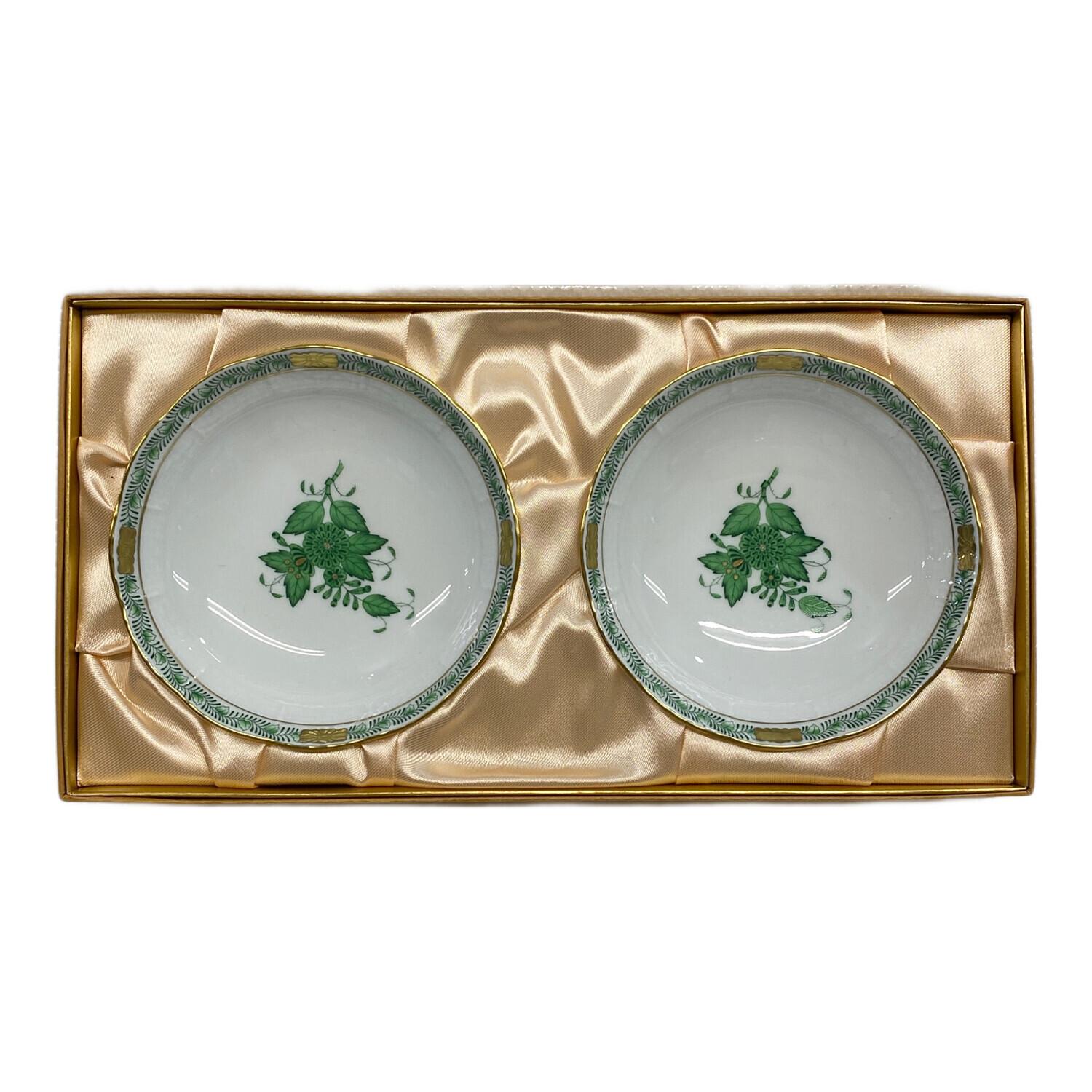 ヘレンド アポニーグリーン デザートプレート 約19cm 6枚セット