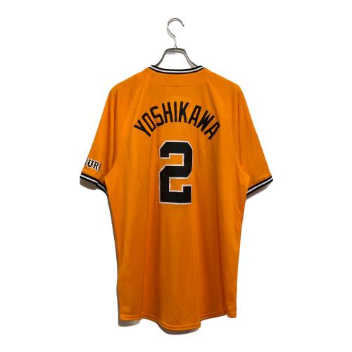 読売ジャイアンツ (ヨミウリジャイアンツ) NPB レプリカユニフォーム 吉川尚輝 2025年製【背番号2 2024 セ・リーグ チャンピオン・エンブレム 橙魂ユニフォーム】 メンズ SIZE LL (US L) オレンジ