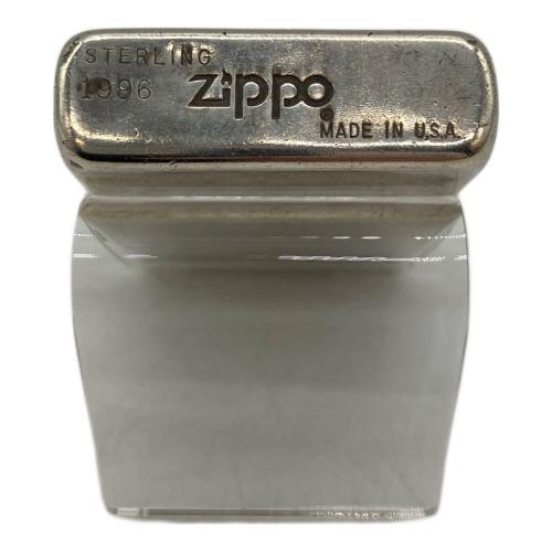 ZIPPO (ジッポ) スターリングシルバー オイルライター 1996年製造 手掘り風デザイン