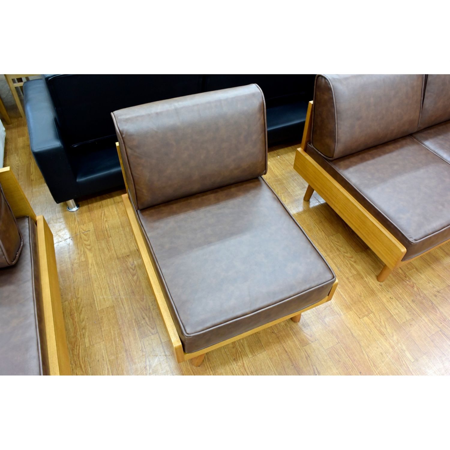 Unico ウニコ Albero アルベロ カバーリングソファ 1人掛け ブラウン レザー調 トレファクonline