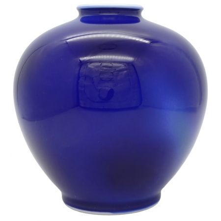 深川製磁 (フカガワセイジ) ルリ三彩 球型5号花生 4506-866 花瓶