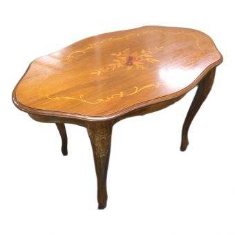 アンティーク象嵌ローテーブル ブラウン