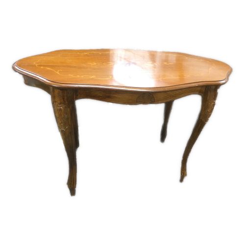 アンティーク象嵌ローテーブル ブラウン