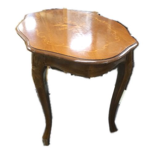 アンティーク象嵌ローテーブル ブラウン