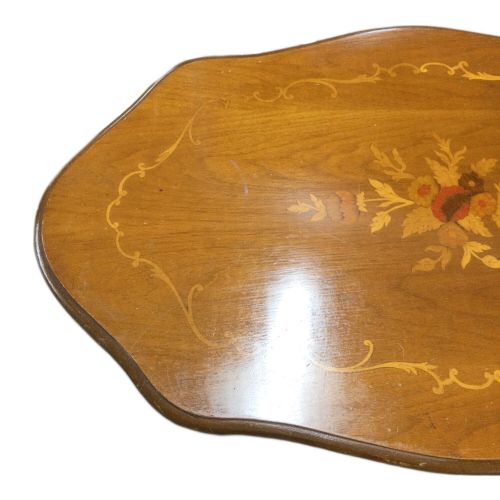 アンティーク象嵌ローテーブル ブラウン