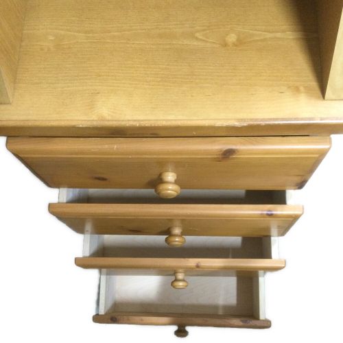 パイン天然木カウンター下40引き出し ブラウン