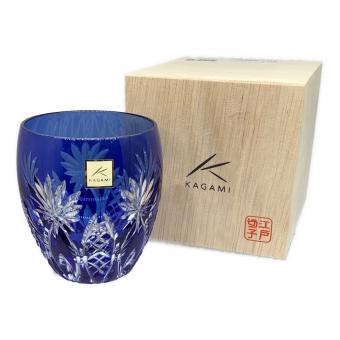 KAGAMI CRYSTAL (カガミクリスタル) ロックグラス 江戸切子 矢来重に星紋