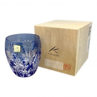KAGAMI CRYSTAL (カガミクリスタル) ロックグラス 江戸切子 矢来重に星紋