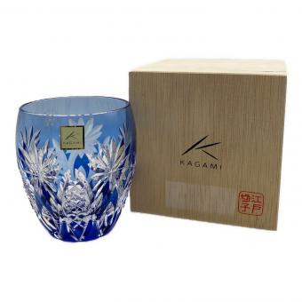 KAGAMI CRYSTAL (カガミクリスタル) ロックグラス 江戸切子 矢来重に星紋