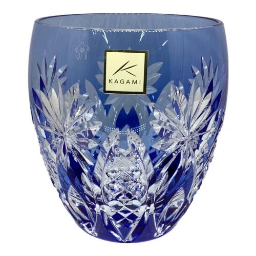 KAGAMI CRYSTAL (カガミクリスタル) ロックグラス 江戸切子 矢来重に星紋