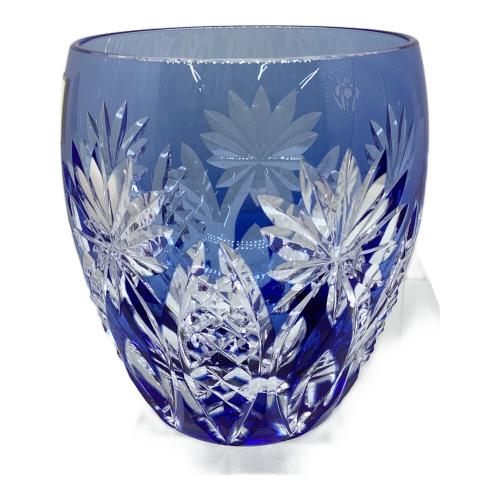 KAGAMI CRYSTAL (カガミクリスタル) ロックグラス 江戸切子 矢来重に星紋