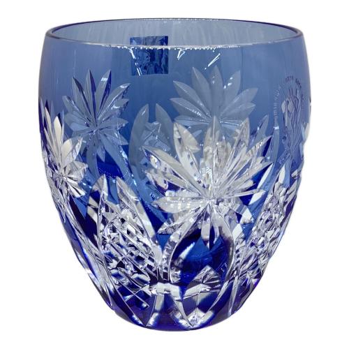 KAGAMI CRYSTAL (カガミクリスタル) ロックグラス 江戸切子 矢来重に星紋