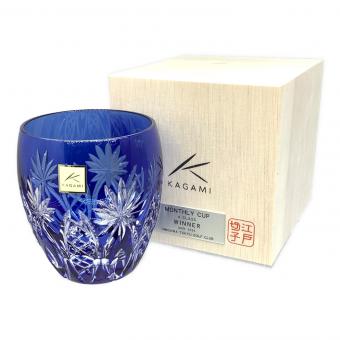 KAGAMI CRYSTAL (カガミクリスタル) ロックグラス 江戸切子 矢来重に星紋