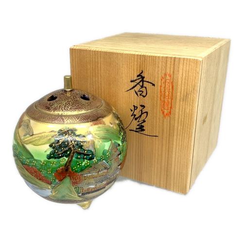 九谷焼 (クタニヤキ) 香炉 松鶴