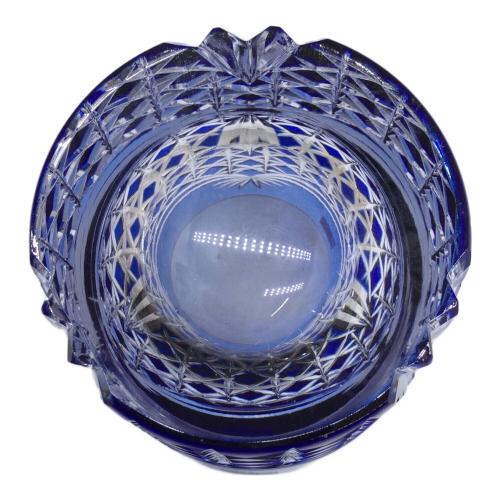 KAGAMI CRYSTAL (カガミクリスタル) 江戸切子ロックグラス 幕襞に四角籠目紋 ロゴ入り