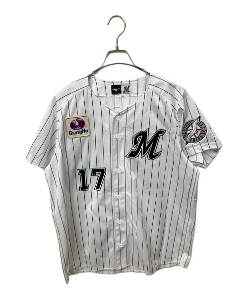 千葉ロッテマリーンズ×MIZUNO  ユニフォーム 千葉ロッテマリーンズ  17番 2023年 R.SASAKI ホワイト×ブラック サイズ:L