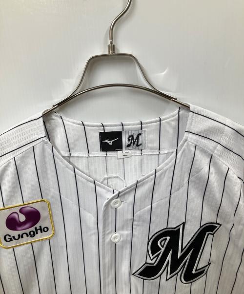 千葉ロッテマリーンズ×MIZUNO  ユニフォーム 千葉ロッテマリーンズ  17番 2023年 R.SASAKI ホワイト×ブラック サイズ:L