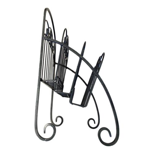 アンティーク調マガジンラック ブラック