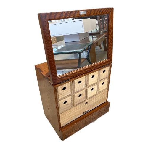 鏡付引出箪笥 江戸指物 ブラウン