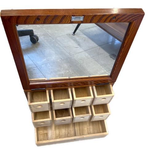 鏡付引出箪笥 江戸指物 ブラウン