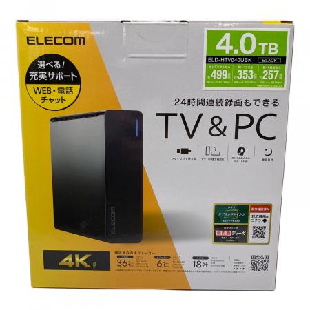 【再生品未使用】ELECOM 外付HDD TV&PC ELD-FTV040UBK ELECOM (エレコム) TV向け外付けハードディスク ELD-HTV040UBK 未使用