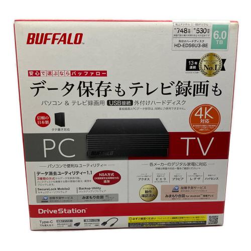 BUFFALO (バッファロー) 外付けHDD・ハードディスク HD-EDS6U3-BE 6TB