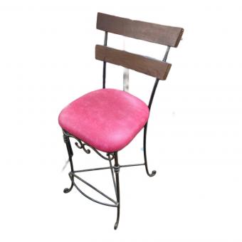 カウンターチェアー  ブラウン×レッド