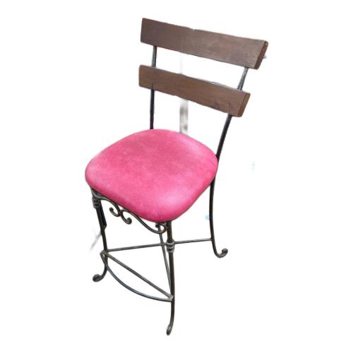 カウンターチェアー  ブラウン×レッド