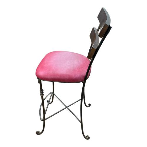 カウンターチェアー  ブラウン×レッド