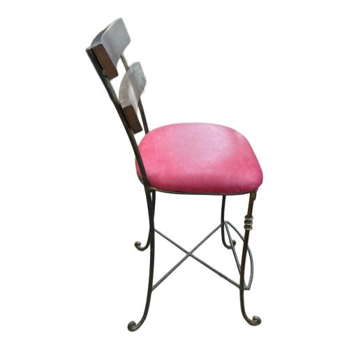 カウンターチェアー  ブラウン×レッド