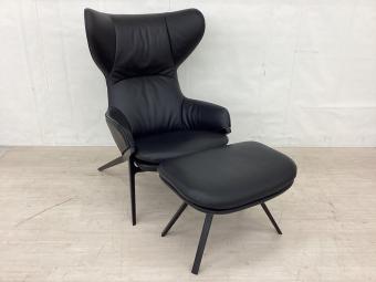 CASSINA (カッシーナ) ラウンジチェア&フットレスト 395 P22 フットレスト付 @ ブラック
