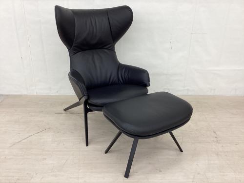 CASSINA (カッシーナ) ラウンジチェア&フットレスト 395 P22 フットレスト付@ ブラック