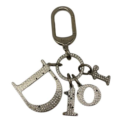 Christian Dior (クリスチャン ディオール) キーリング シルバー ラインストーンシルバーチャーム