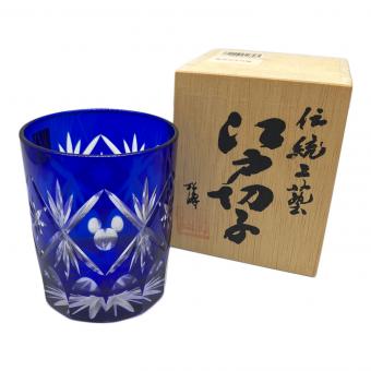 DISNEY (ディズニー) 江戸切子 ロックグラス R335 瑠璃