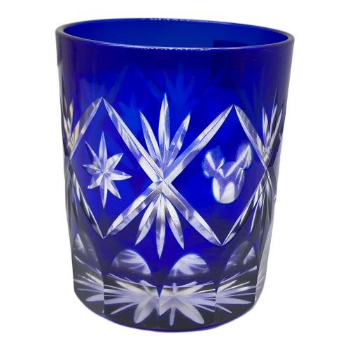 DISNEY (ディズニー) 江戸切子 ロックグラス R335 瑠璃
