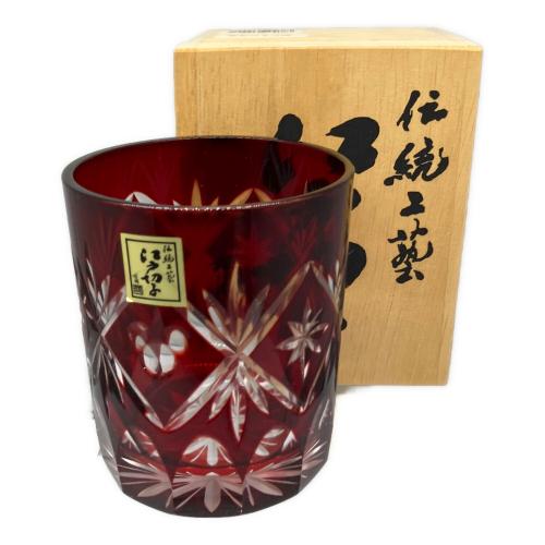 DISNEY (ディズニー) 江戸切子 ロックグラス 銅赤