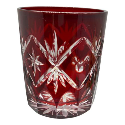 DISNEY (ディズニー) 江戸切子 ロックグラス 銅赤