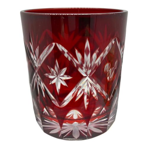 DISNEY (ディズニー) 江戸切子 ロックグラス 銅赤