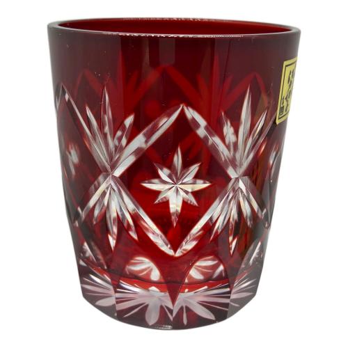 DISNEY (ディズニー) 江戸切子 ロックグラス 銅赤