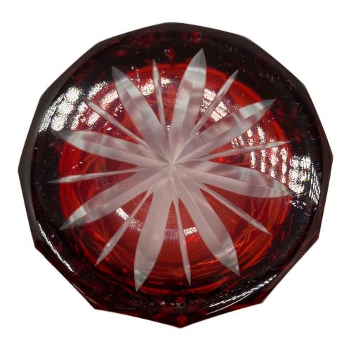 DISNEY (ディズニー) 江戸切子 ロックグラス 銅赤