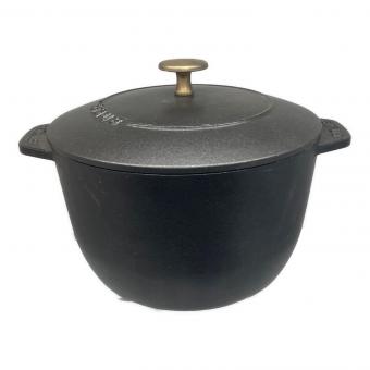 Staub (ストウブ) 両手鍋 ラ ココット de GOHAN  フランス製 Lサイズ 20cm ブラック