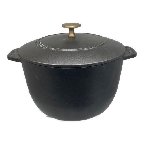 Staub (ストウブ) 両手鍋 ラ ココット de GOHAN  フランス製 Lサイズ 20cm ブラック