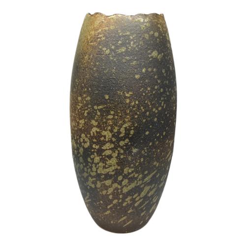 信楽焼 (シガラキヤキ) 櫛目長花瓶