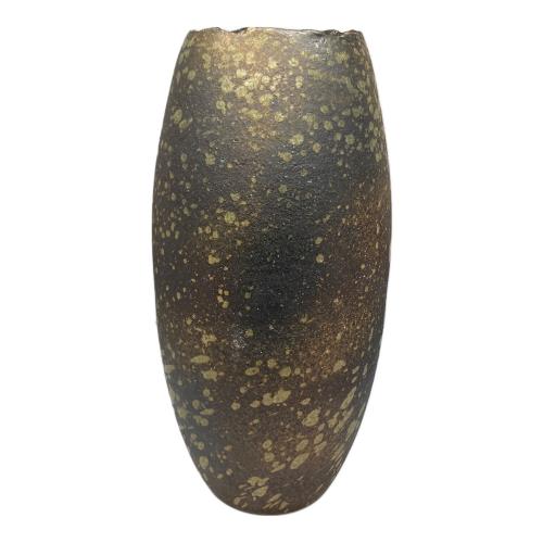 信楽焼 (シガラキヤキ) 櫛目長花瓶