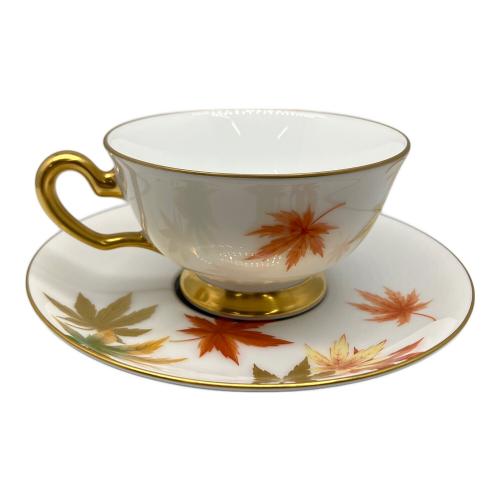 大倉陶園 (オオクラトウエン) カップ&ソーサー 6C/E040 @ §マーク 碗皿ごよみ12ヶ月 紅葉（霜月）碗皿