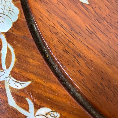 螺鈿細工スツール 無垢材
