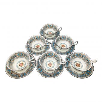 Wedgwood (ウェッジウッド) カップ&ソーサー６Pｾセット 黒壺 フロレンティーン・ターコイズ